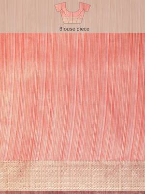 Striped Zari Linen Blend Baluchari Saree 8