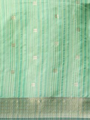 Striped Zari Linen Blend Baluchari Saree 4