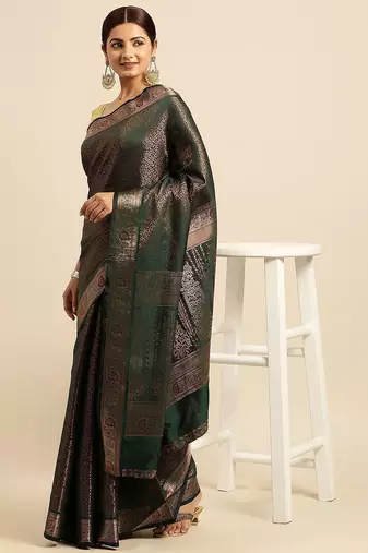 Ethic Motifs Zari Kanjeevaram Saree