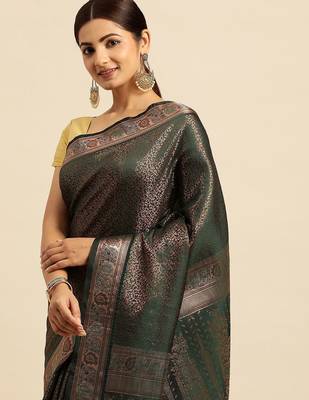 Ethic Motifs Zari Kanjeevaram Saree 2