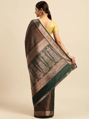 Ethic Motifs Zari Kanjeevaram Saree 3