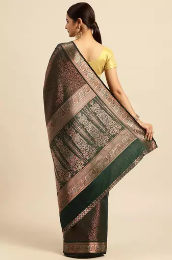 Ethic Motifs Zari Kanjeevaram Saree