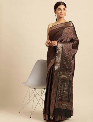 Ethnic Motifs Zari Kanjeevaram Saree 1