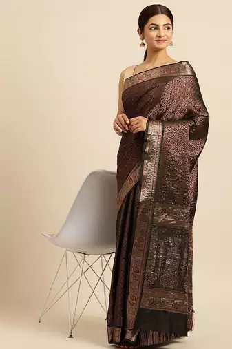 Ethnic Motifs Zari Kanjeevaram Saree