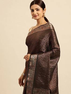 Ethnic Motifs Zari Kanjeevaram Saree 2