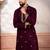 Wine color designer embroidered ceremonial special kurta payjama for mens' traditional looks