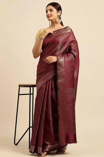 Ethic Motifs Zari Kanjeevaram Saree