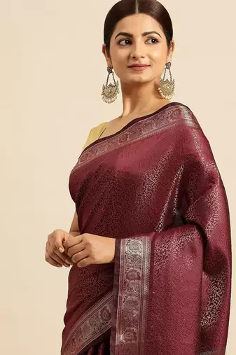 Ethic Motifs Zari Kanjeevaram Saree