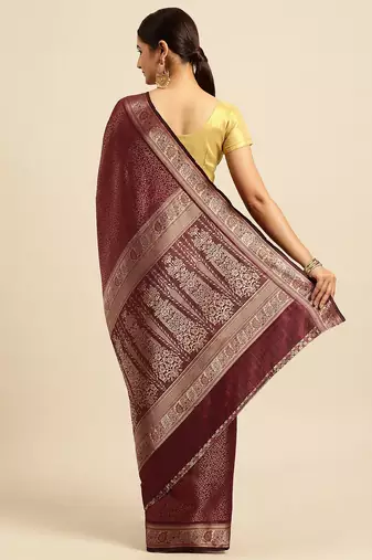 Ethic Motifs Zari Kanjeevaram Saree