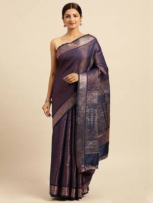 Ethnic Motifs Zari Kanjeevaram Saree 1