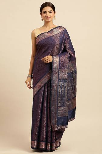 Ethnic Motifs Zari Kanjeevaram Saree