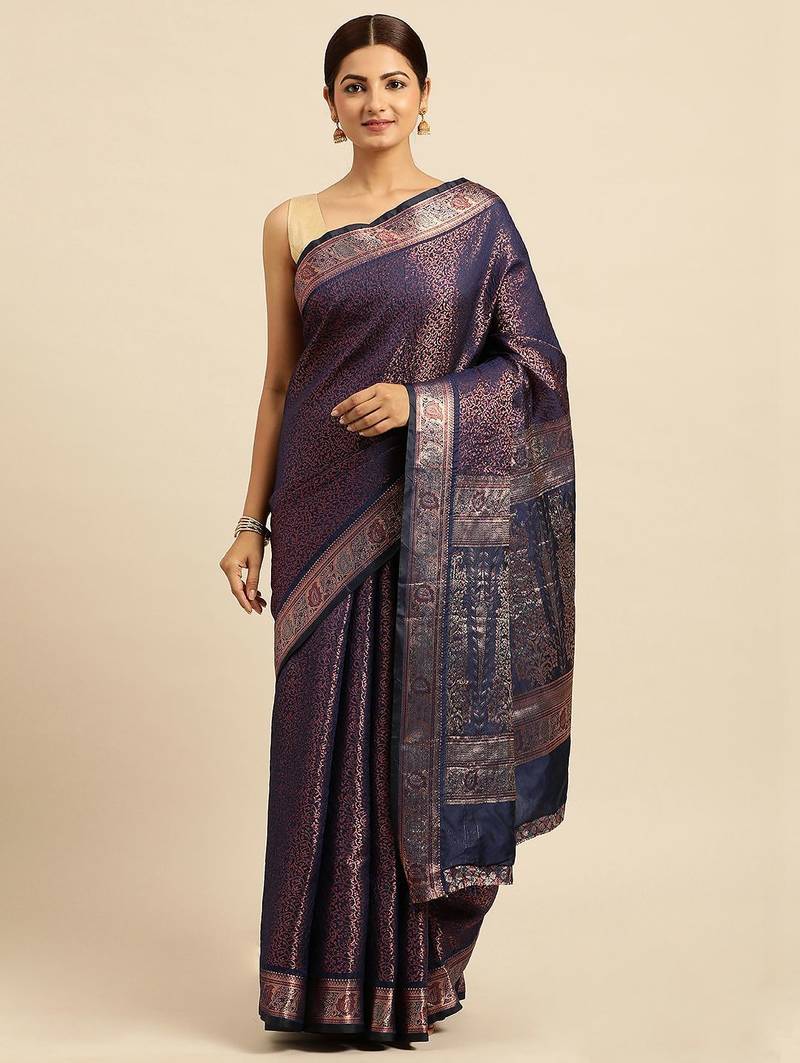 Ethnic Motifs Zari Kanjeevaram Saree
