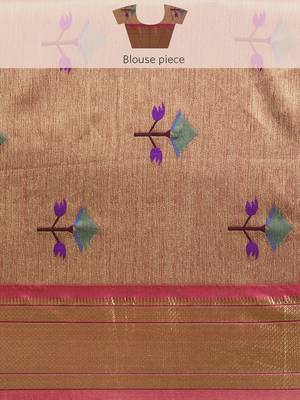 Bandhani Zari Silk Cotton Paithani Saree 8