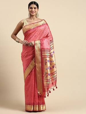 Bandhani Zari Silk Cotton Paithani Saree 2