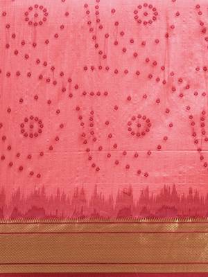 Bandhani Zari Silk Cotton Paithani Saree 4
