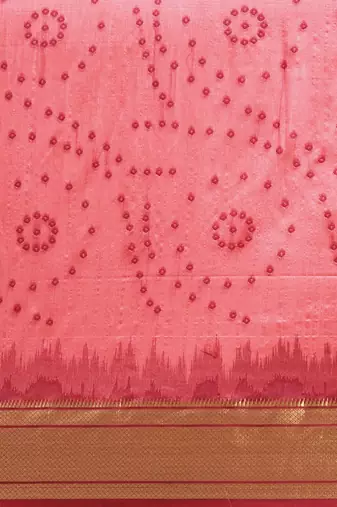 Bandhani Zari Silk Cotton Paithani Saree