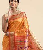 Bandhani Zari Silk Cotton Paithani Saree