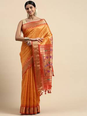 Bandhani Zari Silk Cotton Paithani Saree 2