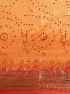 Bandhani Zari Silk Cotton Paithani Saree 4