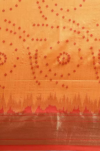 Bandhani Zari Silk Cotton Paithani Saree