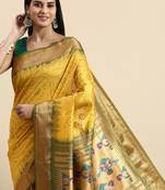 Bandhani Zari Silk Cotton Paithani Saree