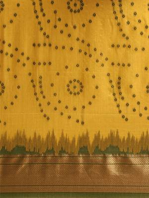 Bandhani Zari Silk Cotton Paithani Saree 4