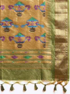 Bandhani Zari Silk Cotton Paithani Saree 5