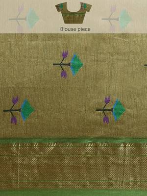 Bandhani Zari Silk Cotton Paithani Saree 8