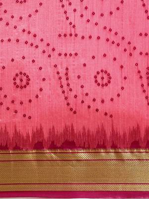 Bandhani Zari Silk Cotton Paithani Saree 4