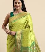 Bandhani Zari Silk Cotton Paithani Saree