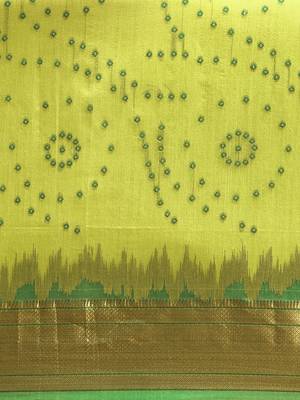 Bandhani Zari Silk Cotton Paithani Saree 4