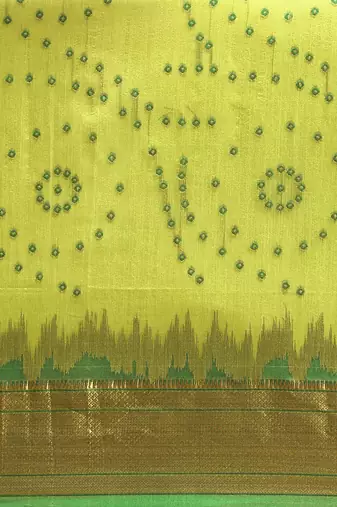 Bandhani Zari Silk Cotton Paithani Saree