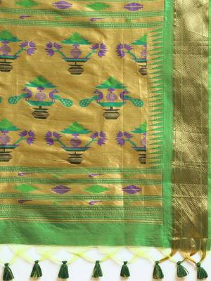 Bandhani Zari Silk Cotton Paithani Saree 5