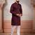 Wine color smart festive special embroidered kurta payjama for traditonal looks