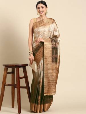 Floral Zari Jute Cotton Baluchari Saree 1