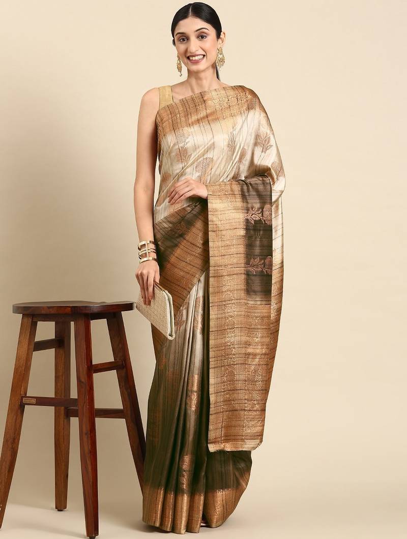 Floral Zari Jute Cotton Baluchari Saree