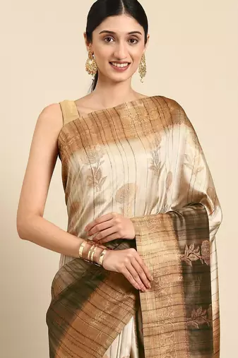 Floral Zari Jute Cotton Baluchari Saree
