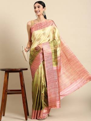 Floral Zari Jute Cotton Baluchari Saree 1