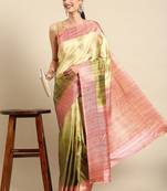 Floral Zari Jute Cotton Baluchari Saree