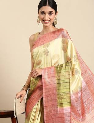 Floral Zari Jute Cotton Baluchari Saree 2