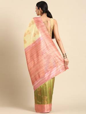 Floral Zari Jute Cotton Baluchari Saree 3