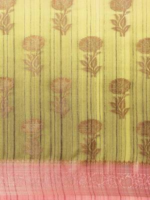 Floral Zari Jute Cotton Baluchari Saree 4
