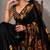 Black color smart and designer printed ready to wear satin saree