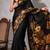 Black color smart and designer printed ready to wear satin saree