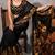 Black color smart and designer printed ready to wear satin saree