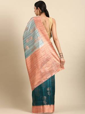 Floral Zari Jute Cotton Baluchari Saree 3