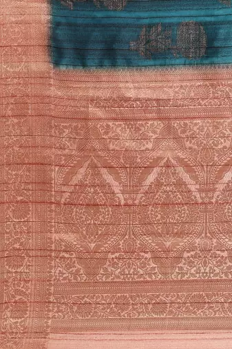 Floral Zari Jute Cotton Baluchari Saree