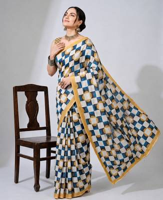 Multy color smart and designer printed ready to wear satin saree 2