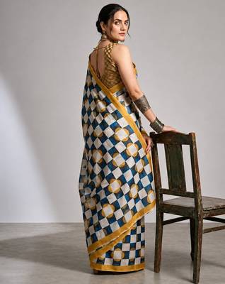 Multy color smart and designer printed ready to wear satin saree 5