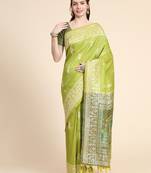 Woven Design Ethnic Motifs Zari Bhagalpuri Saree